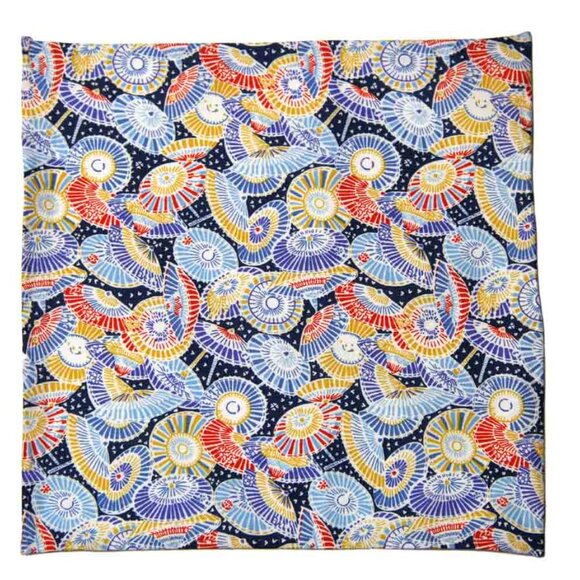 NEW Hand Stitched Sewn Cotton Pocket Square Colorful Parasols Pattern Men's - Picture 2 of 3